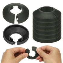 21.5mm Plumbing Cover Plates, 9 PCS Wall Split Flange Pipe Cover Decoration Escutcheon Plate Collar Flange Water Pipe Cover Decoration PP Plastic for Wall Pipe Tube Hole, Black