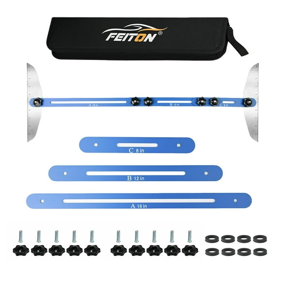 Herramienta De Plantilla De Pisada De Escalera Feiton Con Bolsa De Almacenamiento Portátil Juego De Herramientas De Diseño De Estante De Pisada De Escalera Medición (Azul) S1 Azul Bolsa