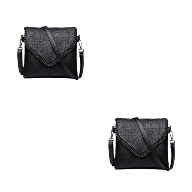 Sonducket Bolso bandolera informal de PU con gran capacidad, fácil organización, dentro o fuera de servicio, bolsas de mensajero Negro-L 2Conjunto