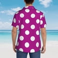 thumbnail image 5 of Salouo Purlpe And White Polka Dot for Hawaiian Shirt for Men,Summer Beach Casual Short Sleeve Button Down Shirts Men's Regular-Fit Short-Sleeve Print Shirt -, 5 of 6