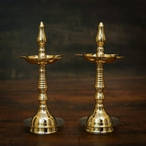 Brass World Brass Diya Samay Diya Pooja Oil Lamp Akhand Jot Diya Deepak for Diwali Gift Home Decor Light Lamp for Mandir, Office Temple and Shop