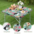 thumbnail image 4 of Green Boston Terrier and Flower Square Fitted Tablecloth with Elastic Edge,Square Table Cover,Washable Elastic Table Cover for Home Kitchen Party Decor 34"x34", 4 of 6