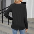 thumbnail image 6 of Scyoekwg Casual Long Sleeve Shirts for Women V-Neck Lightweight Slim Tops Vintage Loose Fashion Dressy Blouses Fall Clothes Solid Color Tops(Black,XL), 6 of 6