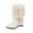 Beige, variant on WEAIXIMIUNG High Knee Boots for Women Wide Calf Brown Ladies Fashion Leather Belt Buckle Decoration Elevated Thick Sole Short Boots