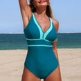 thumbnail image 6 of BOBOGOJP Women One Piece Swimsuit 2026 Tummy Control Sexy Cutout Neon Color Block Bathing Suit Adjustable Swimwear Blue for Size XL, 6 of 7