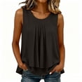 thumbnail image 5 of yillto Women Plus Size Dressy Tank Sleeveless Office Tops Casual Business Work Crewneck Pleated Shirts, 5 of 7