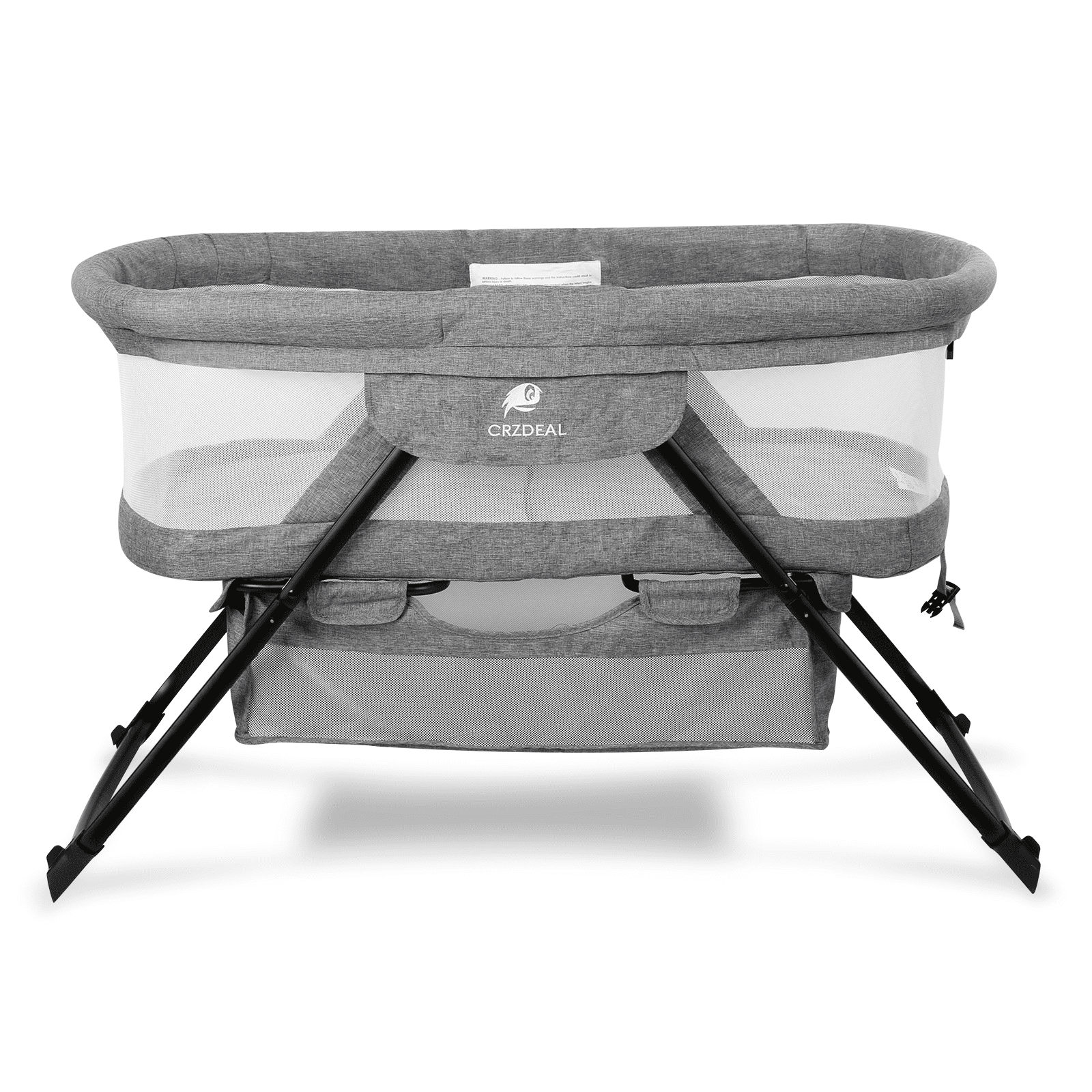 Crzdeal Bassinet 2-in-1 Fold Bassinet for Baby Stationary & Rock Portable Beside Sleeper for Baby (Gray, Applicable for 0-6 month