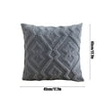 thumbnail image 3 of Btomtd 17.7x17.7 in Solid Color Woven Pillow Case Modern Decorative Pillow Cover for Office Sofa Waist Bedside Cushion Cover Pillowcase, Gray, 3 of 6