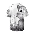 thumbnail image 2 of Haiem Cute Cat Meadow Sketch Men's Casual Shirts Short Sleeve Button Down Shirts Fashion Textured Summer Beach Shirt-3X-Large, 2 of 7