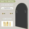thumbnail image 3 of Anyrose 36"x 24" Arched Bathroom Mirror Vanity Wall Mirror,Black, 3 of 7