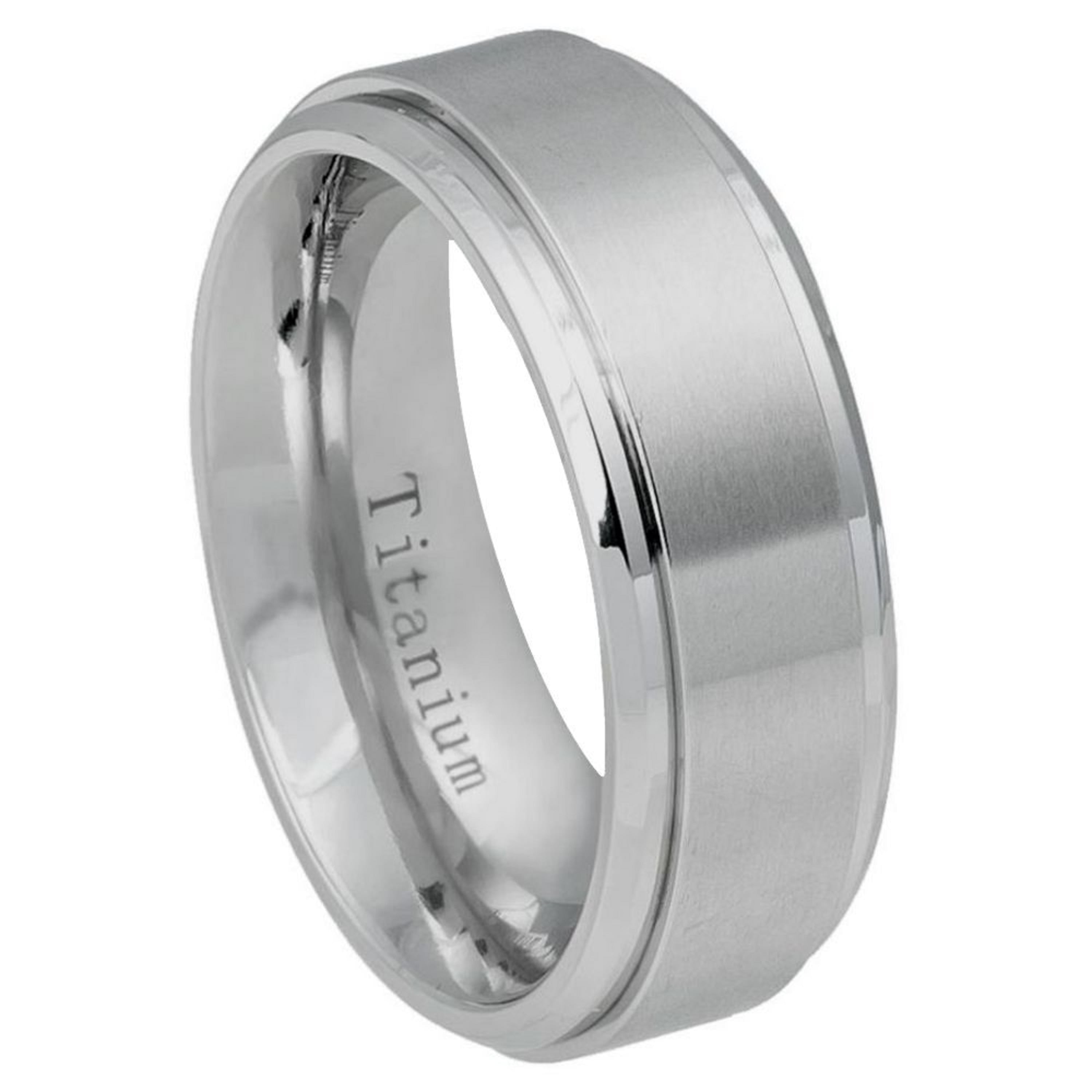 Jewelry Pot Titanium 8mm Brushed Patterned Engravable Band 