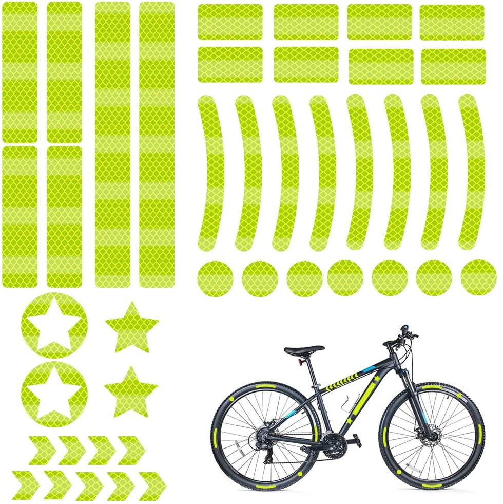 Adhesive Bike Helmet 8 Stickers Reflectors Visibility the Night Security 