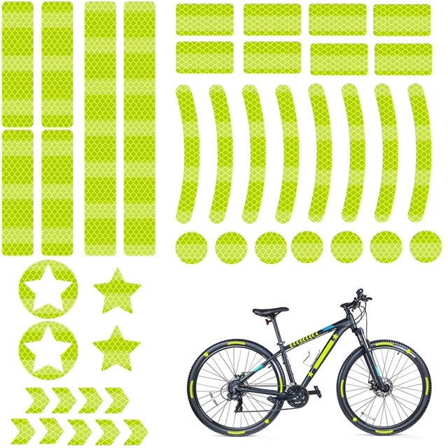 Bicycle Reflectors, Bicycle Stickers Reflective Stickers, 42 Pieces Bicycle Stickers Reflective Tape, Reflective Sticker Clothes, For Kids Scooters Bicycles Helmet Strollers