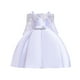 thumbnail image 1 of Vestido Para Niñas, Ropa Para Niñas Pequeñas, Color Sólido, Bordado, Encaje, Manga Corta, Lazo, Vestido De Fiesta De Cumpleaños, Vestidos Para Niños, Blanco Odeerbi LM103-3668, 1 of 9