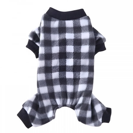 TELOLY Pet Soft Pajamas Flannel Plaid Pjs for Small Medium Dogs, Puppy Warm Costume Clothes
