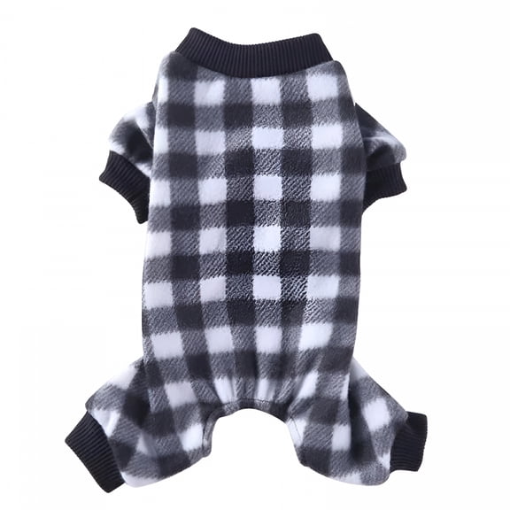 TELOLY Pet Soft Pajamas Flannel Plaid Pjs for Small Medium Dogs, Puppy Warm Costume Clothes
