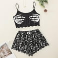thumbnail image 2 of CAUYDY Halloween Pajama Sets for Women- 2 Piece Pumpkin Ghost Print Summer Top and Shorts Pj Set Sexy Pajamas(A02-Black,XL), 2 of 7