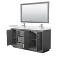 thumbnail image 3 of Wyndham Collection Miranda 66" Marble Double Bathroom Vanity in Gray/Nickel, 3 of 7