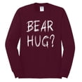 thumbnail image 2 of Bear Hug Lover | Mens Animal Lover Long Sleeve T-Shirt, Maroon, Medium, 2 of 3