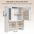 thumbnail image 5 of VECELO Modern Bathroom Wall Mounted Cabinet with Double Mirror Doors and LED Light, Hanging Medicine Storage Cabinet with Towel Bar for Bathroom Laundry Room, White, 5 of 9