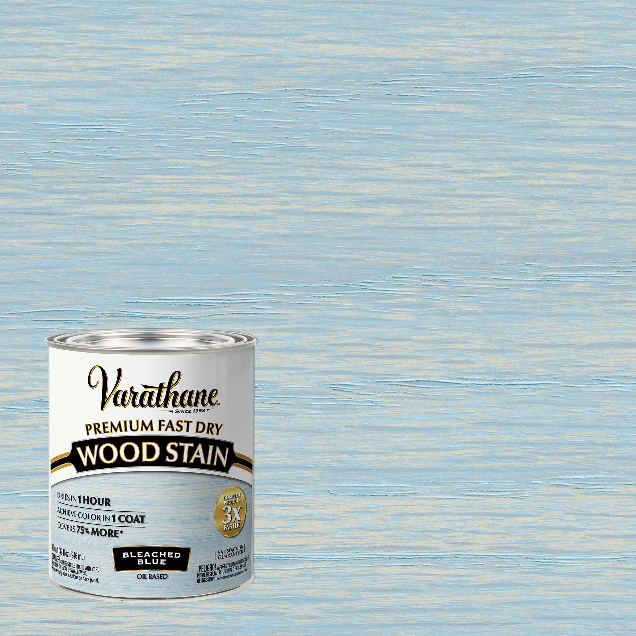 Bleached Blue, Varathane Premium Fast Dry Wood Stain297425, Quart, 2