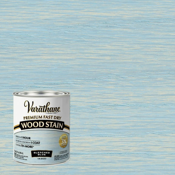 2 Pack, Bleached Blue, Varathane Premium Fast Dry Wood Stain-297425, Quart