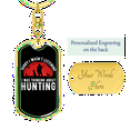 thumbnail image 3 of Thinking Hunter'S Keychain Stainless Steel or 18k Gold Dog Tag Keyring, 3 of 8