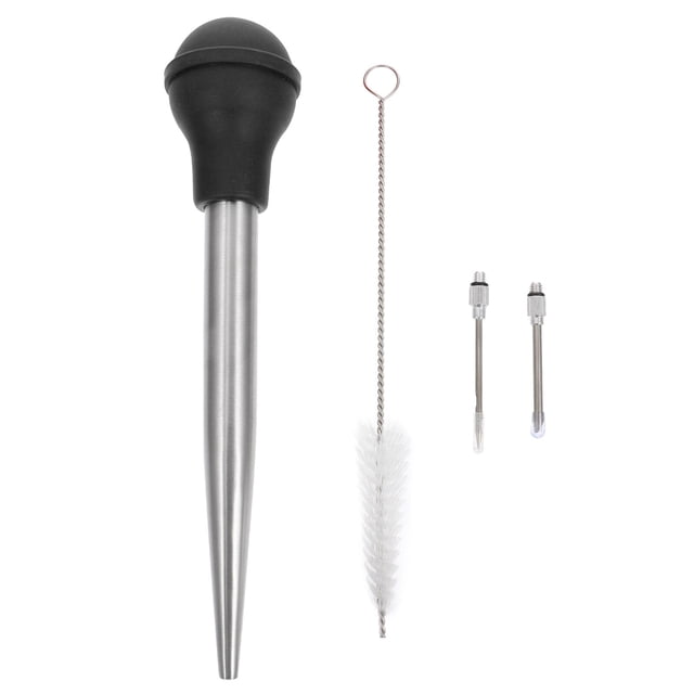 1 Conjunto de salsa de condimento inyector cocina pavo jeringa bbq salsa inyector