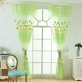 thumbnail image 3 of Cortina Deco JShteea Panel de gasa de ventana tul transparente verde, 3 of 9