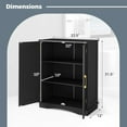 thumbnail image 2 of CZMJY Bathroom Floor Storage Cabinet, 31.5" H Freestanding Pantry Cabinet with 2 Doors and Adjustable Shelves, Kitchen Cupboard for Living Room, Dining Room, Bathroom (Black, 31.5" H), 2 of 9
