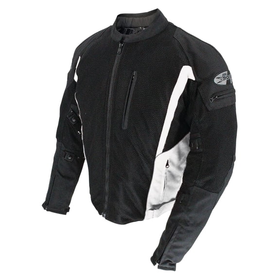 Joe Rocket Analog Mens Vented Mesh Motorcycle Jacket Black/White XL