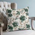 thumbnail image 4 of Pillow Covers 18x18 Set of 2, Green Florals Throw Pillow Covers Decorative Couch Cushion Cover, Farmhouse Botanical Peonies Vintage Leaves Microfiber Soft Pillowcases for Bedroom Living Room Sofa, 4 of 9