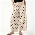 thumbnail image 2 of Lace Wide Leg Pants for Women 2026 Spring Summer Cropped Lightweight Casual Pants with Pockets, 2 of 8