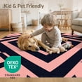 thumbnail image 4 of ODIKA Geometric Contemporary Bold Interlocking Maze Grid Pink Abstract Refined Non-Slip Chair-Friendly for Dining Room, Basement, Large Office, 4 of 7