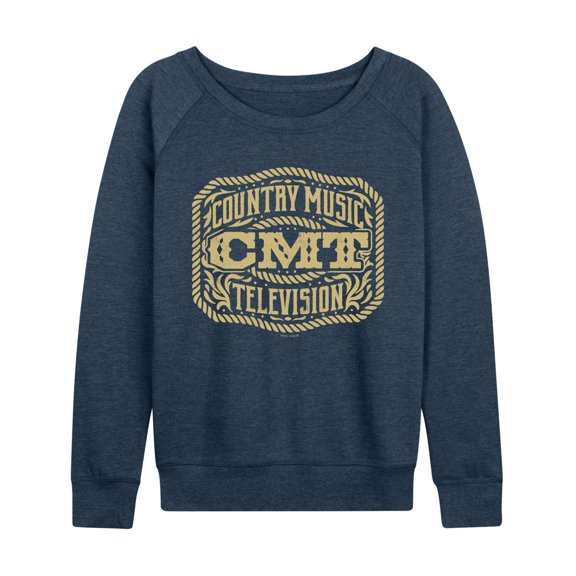 CMT - Belt Buckle - Women's French Terry Long Sleeve Pullover