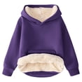 thumbnail image 2 of Hicidod Girls Hoodies Long Sleeve Fleece Lined Kids Pullover Tops Winter Warm Fashion Solid Casual Hooded Boys Sweatshirt, 2 of 7
