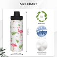 thumbnail image 4 of 18oz Sports Insulated Kettle Double Wall Vacuum Insulated Water Bottle With Leak Proof Flip Lid For Gym Outdoor Commuting Camping Cute Flamingo Tropical Leaves, 4 of 9
