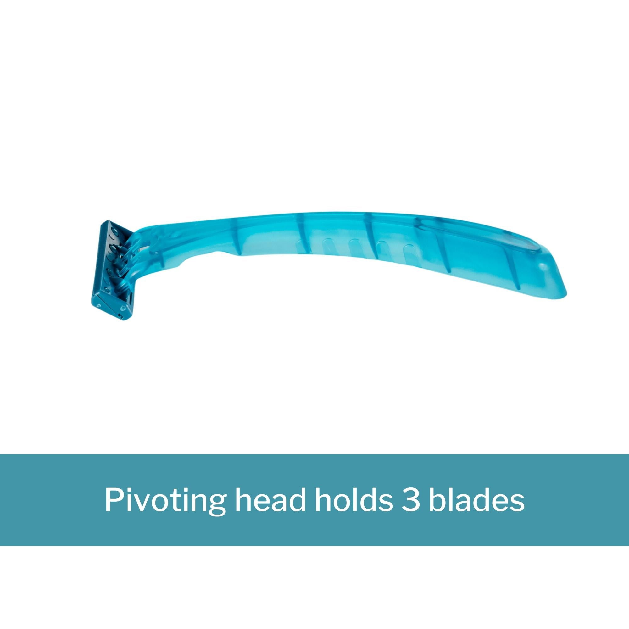 McKesson Disposable Razors - Triple Blade, Pivoting Head for Men or Women, 10 Count, 50 Packs, 500 Total