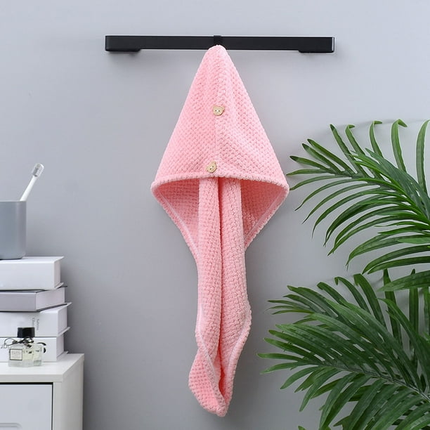 Velvet Hair Drying Thickened Towel Shower Drying Hair Super Absorbent Towel Drying Hair With Button Bath Fixed