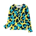 thumbnail image 4 of AJTQTH Cute Leopard Shirts for Kids Boys Girls Casual Long Sleeve Round Neck Graphic T-Shirts Trendy Soft Comfy Pullover Sweatshirts Tops Mulitcolor#05 13-14 Years, 4 of 6