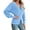 Light blue, variant on Deep V-neck Women Solid Button Down Slim Knit Cardigan Coat Sweater
