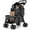 Black, variant on Double Pet Stroller for Small Cats and Dogs, Foldable Kittens Puppies Travel Strolling Cart with 2 Carriages, Lockable Wheels, Khaki