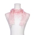 thumbnail image 2 of INSPIRAR CHIC Bufandas de encaje de mantilla de tul, velo triangular para cubrir la cabeza en la iglesia para bodas de damas de honor 51.2"x15.7" Rosa albaricoque claro, 2 of 5