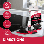 Weiman 5-In-1 Cook Top Complete Cleaning Kit - Includes Cream, Scrubbing Pad and Scraper Tool