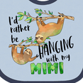 thumbnail image 4 of Inktastic Id Rather Be Hanging with My Mimi Cute Sloths Boys or Girls Baby Bib, 4 of 4