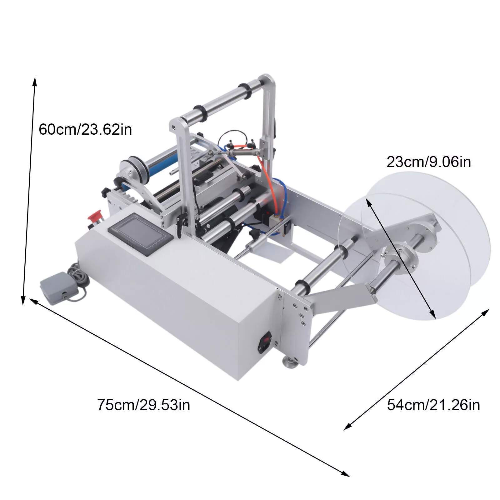 Fichiouy Semi-Automatic Round Bottle Labeler Labeling Machine 20mm-120mm (110V)