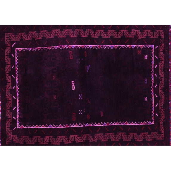 Ahgly Company Indoor Rectangle Abstract Pink Contemporary Area Rugs, 2' x 4'