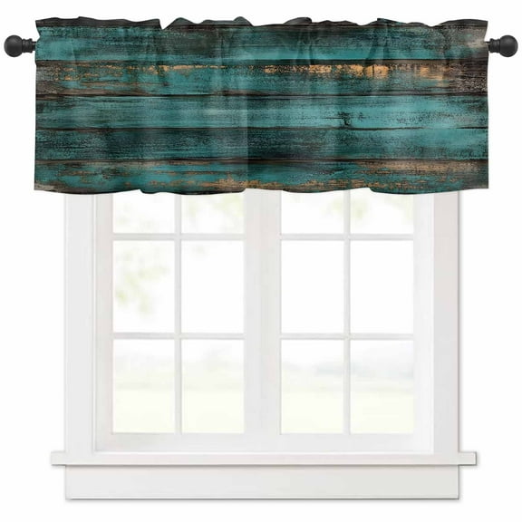 Blue Seashells Valances for Windows Farmhouse Kitchen Curtains Valances Rod Pocket Valance Curtains for Kitchen Windows Coastal Nautical Ocean Starfish Coral Window Valances for Bathroom 54"x18"