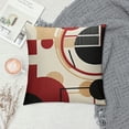 thumbnail image 2 of COMIO Modern Geometric Pillow Covers Red Brown Black Stripes Cushion Cases Retro Circle Swirls Throw Pillow Covers Abstract Texture Color Decorative Accent Pillow Cases for Outdoors Car, 2 of 5