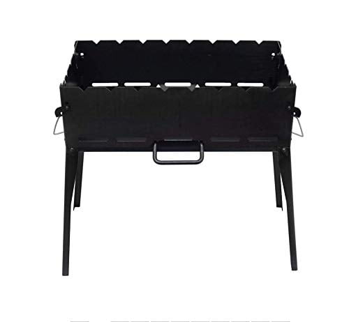 Portable Case Barbeque Grill Mangal BBQ Kabab Shashlyk Stove Camping Steel 10 